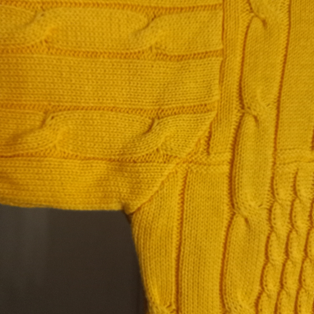 Roundtree & Yorke Collection Yellow Cable Knit Sweater Men's XL - Picture 6 of 15
